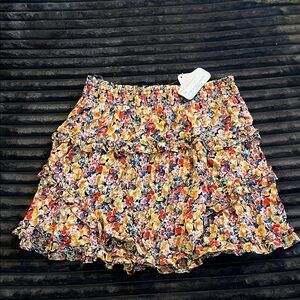 Angie Floral Ruffle Skirt - Multicolor